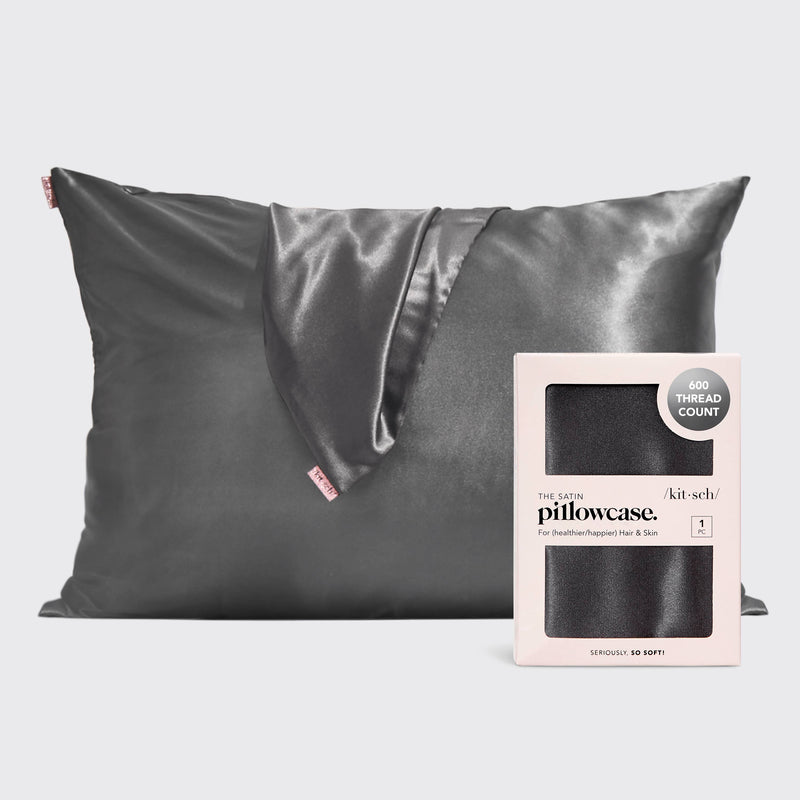 satin pillowcase- charcoal