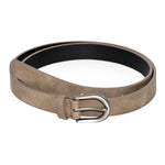 suede finish belt with gunmetal buckle