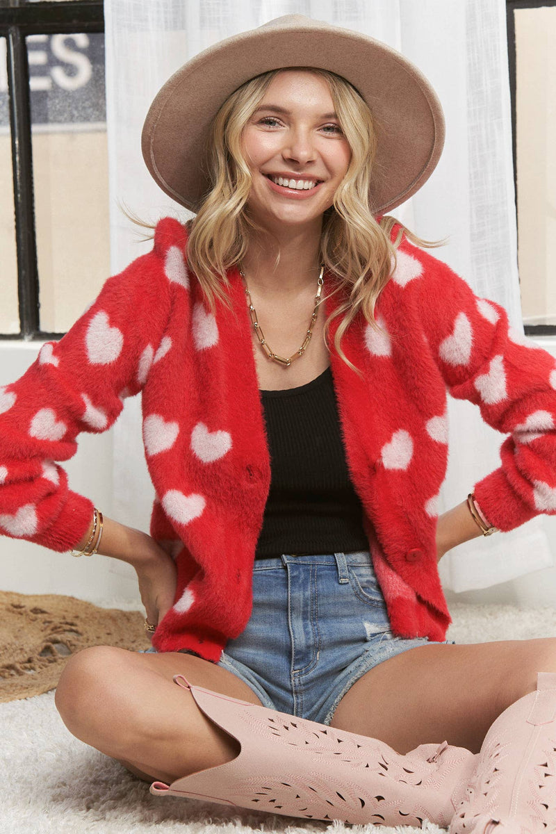 fuzzy heart cardi