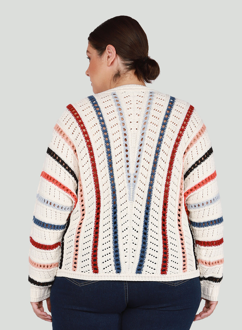 dex openwork crochet sweater