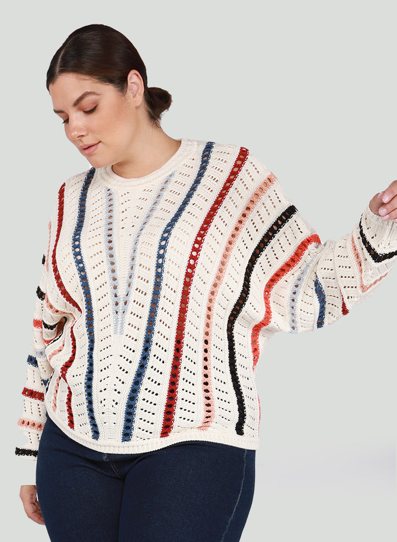 dex openwork crochet sweater