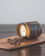 espresso wooden wick candle