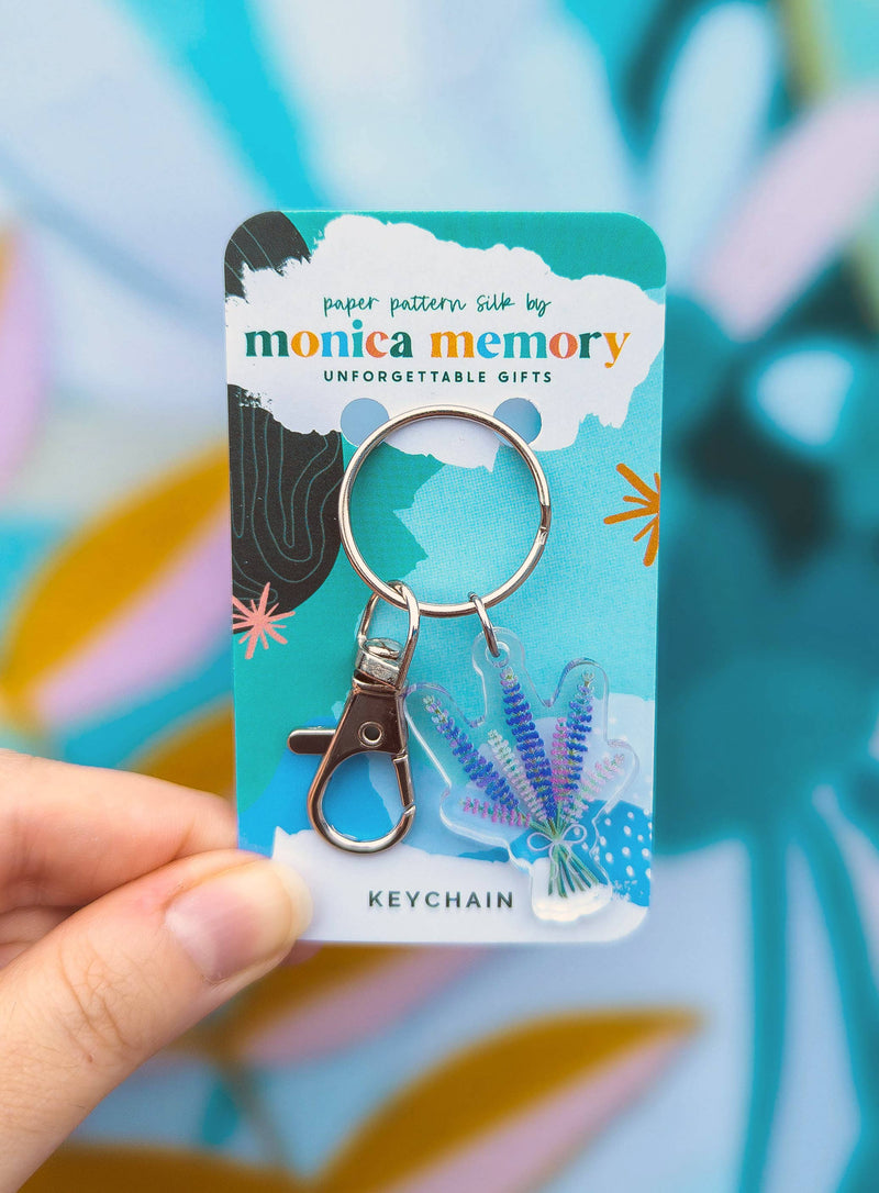 lupine wildflower keychain