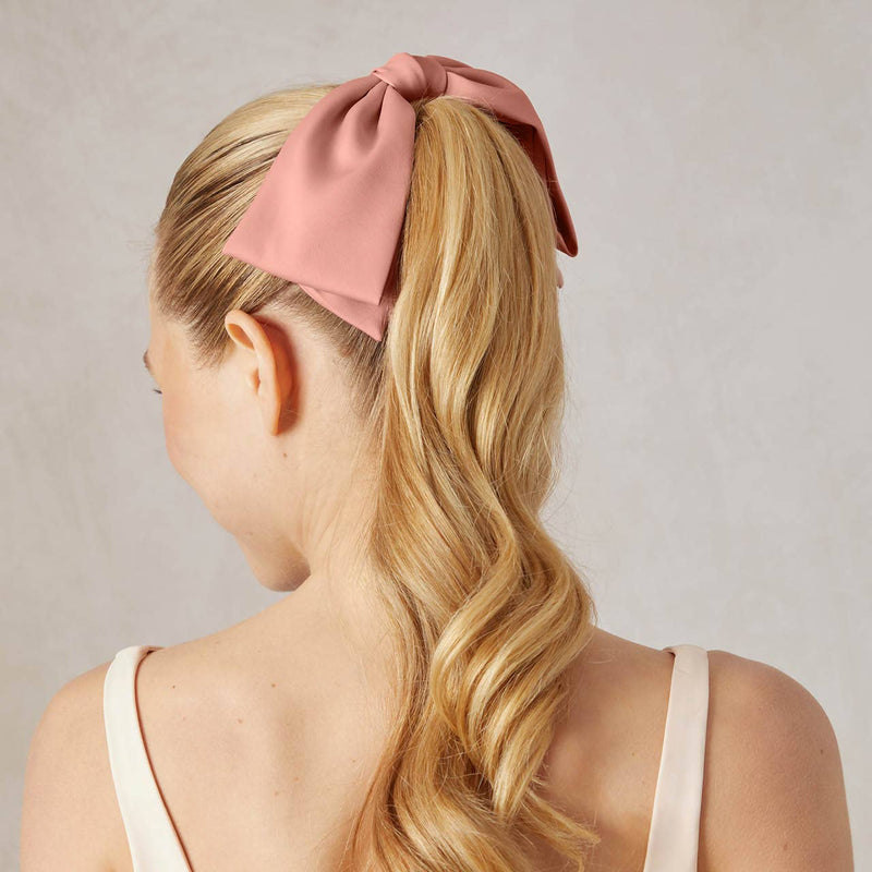 recycled fabric bow hair clip- rosewood