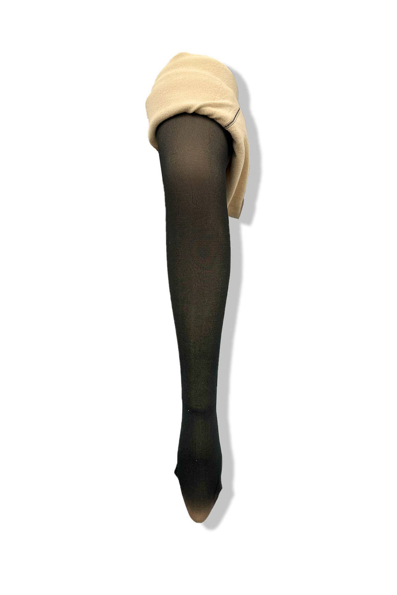 faux transparent fleece tights S/M