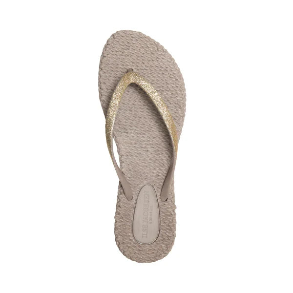 glitter flip flop- champagne