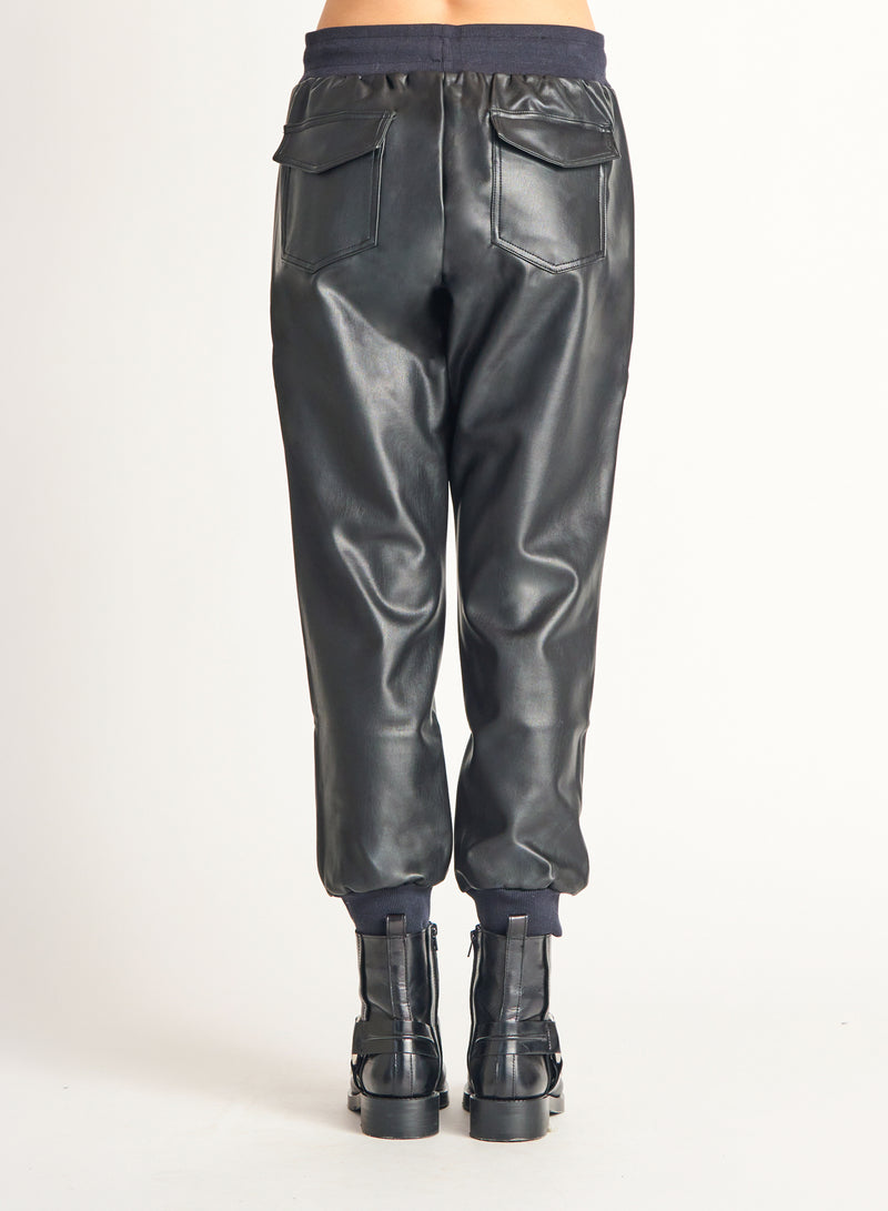 lenny faux leather jogger