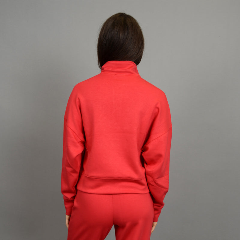 marilyn soft knit half zip pullover- engine red