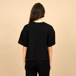 tess soft knit tee- black