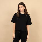 tess soft knit tee- black