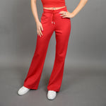 florine soft knit flared pant- engine red