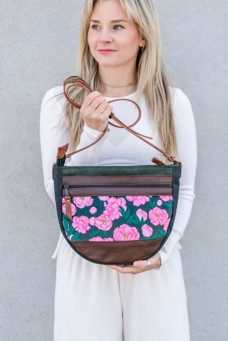 day bag- amy floral peonies