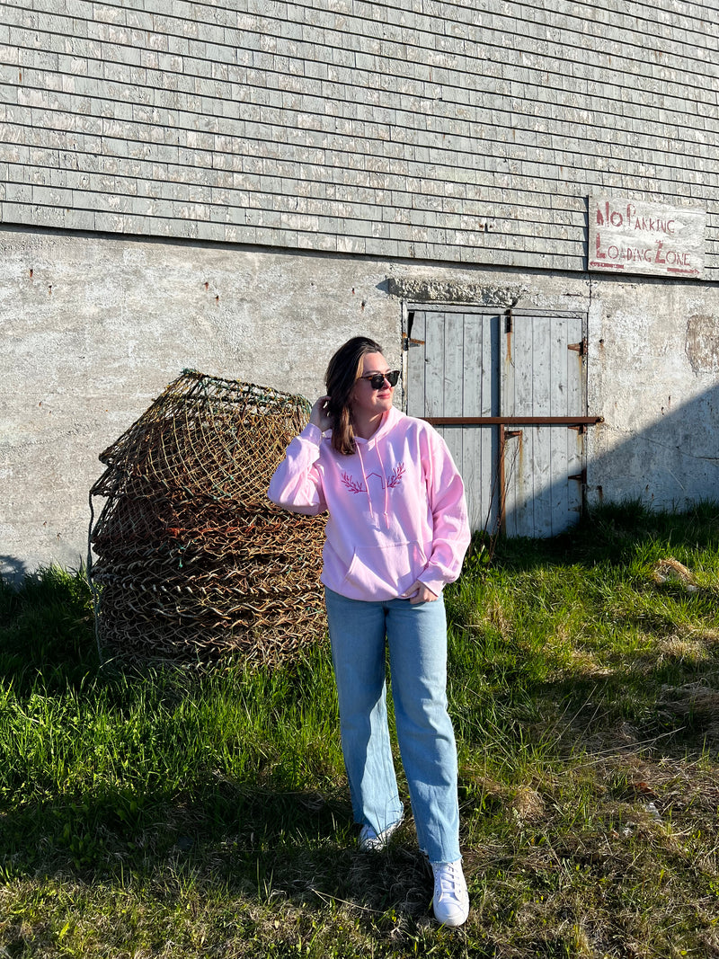 the outport hoodie- pink wild rose