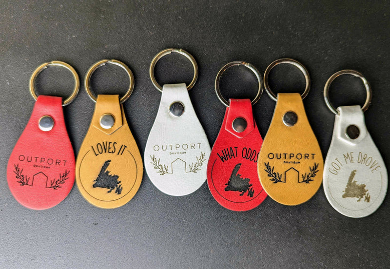 NL leather fob keychains