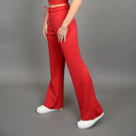 florine soft knit flared pant- engine red