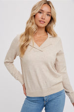notched collar essential pullover