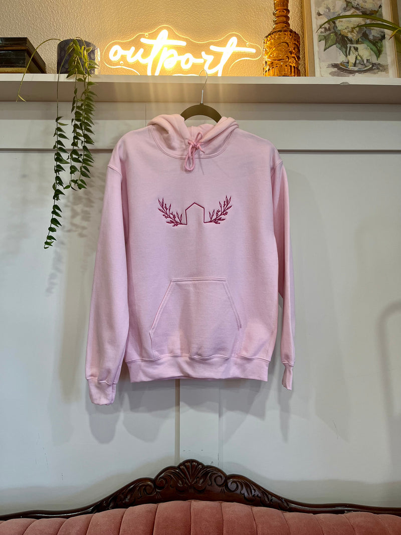 the outport hoodie- pink wild rose