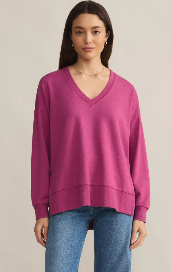 modern vneck weekender- magenta