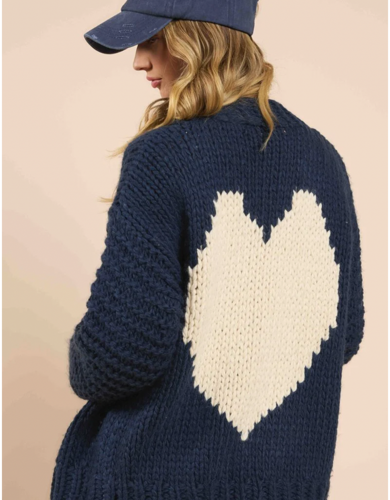 heart you hand knit cardigan