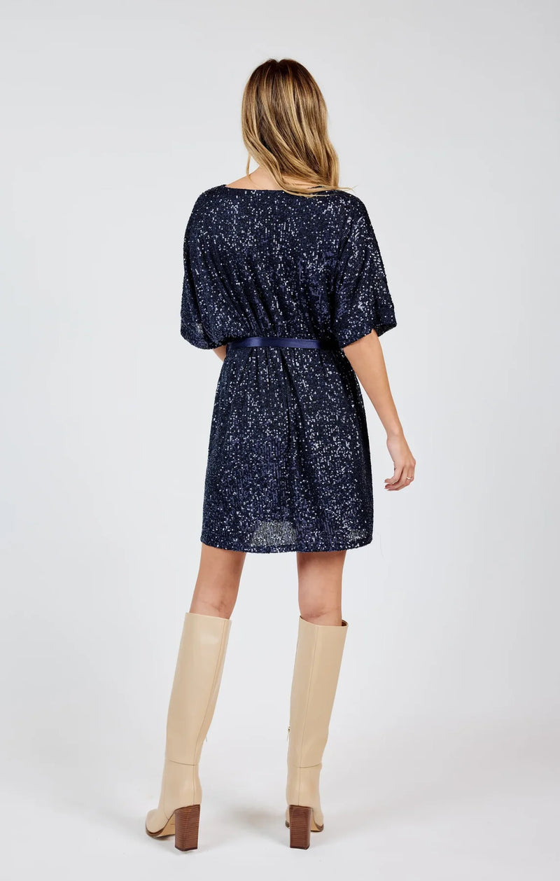 sky high vneck sequin dress