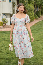 josie eyelet floral midi dress