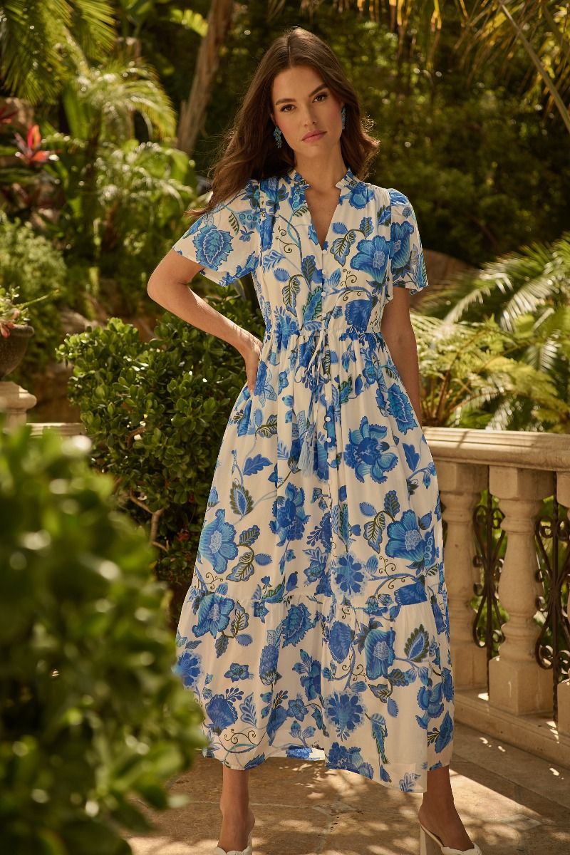 samian floral button down maxi dress