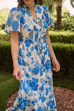 samian floral button down maxi dress