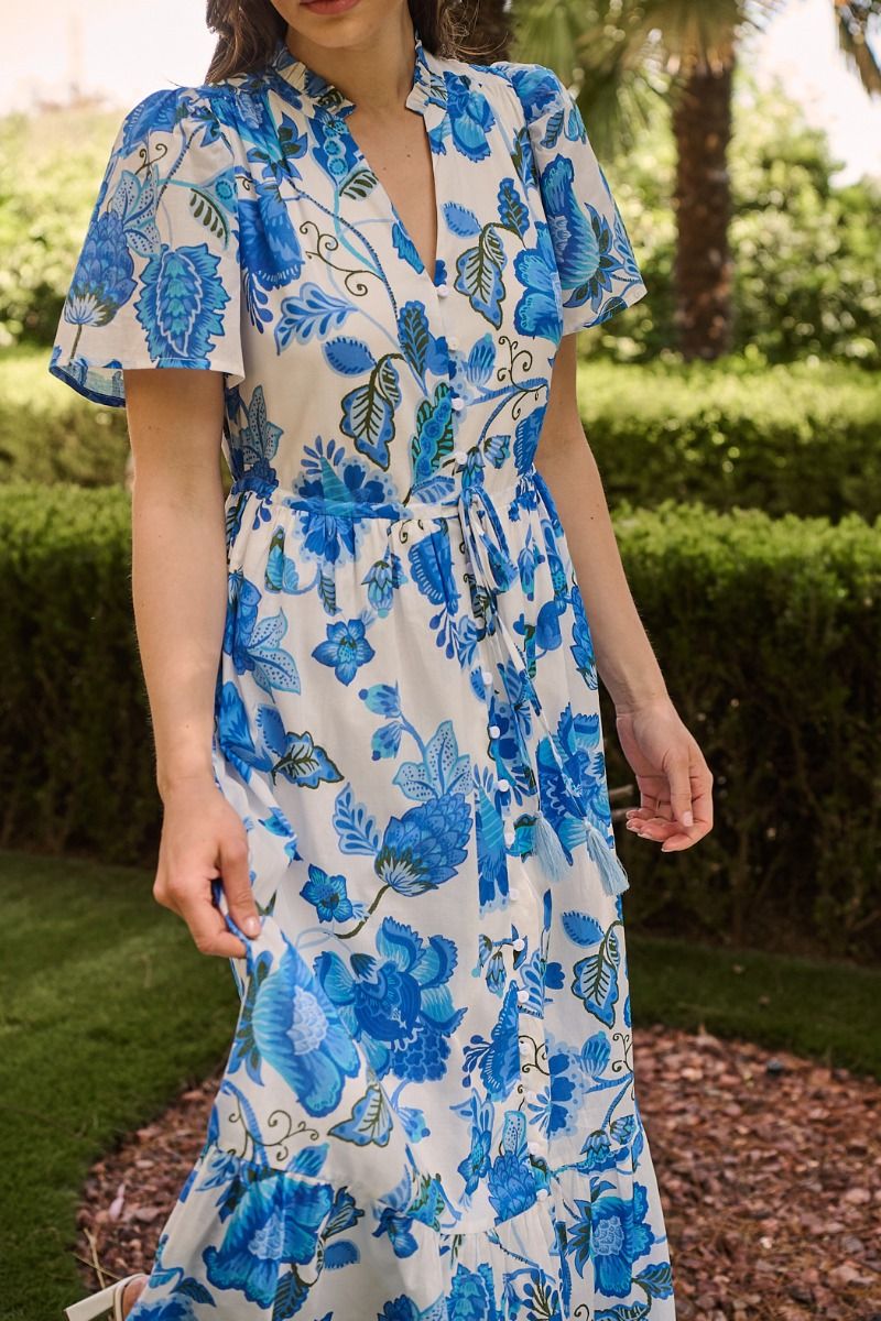 samian floral button down maxi dress
