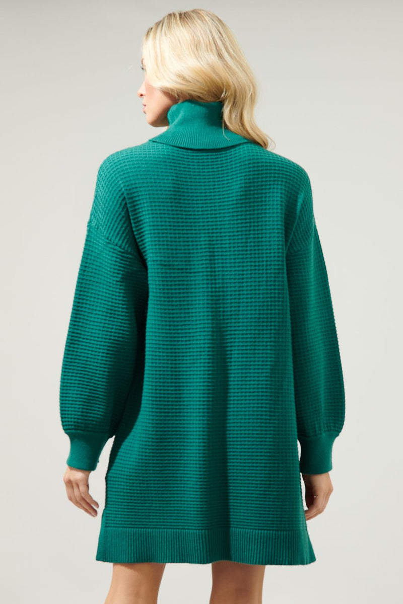 shawnee waffle knit turtleneck sweater dress