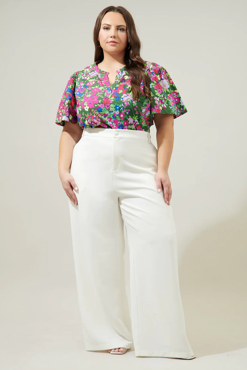 trinty floral chrissy top- curve