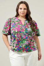 trinty floral chrissy top- curve