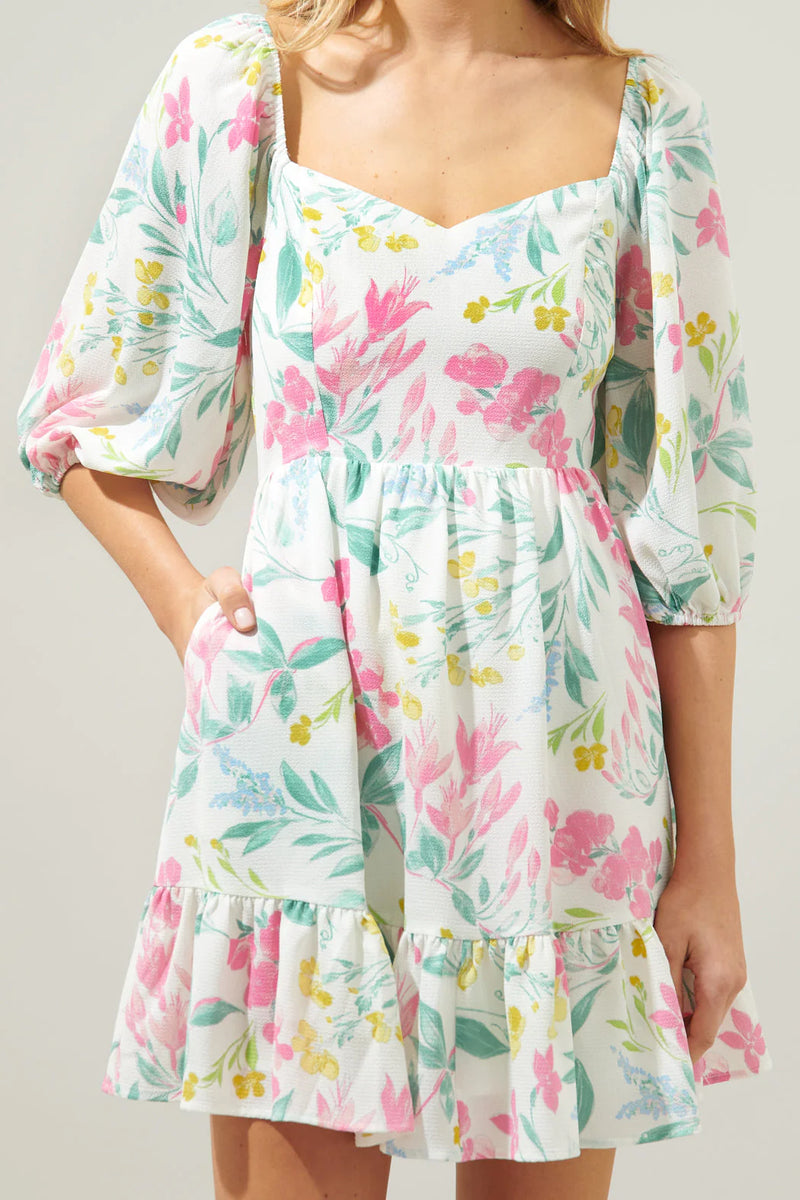 jacinda floral babydoll dress