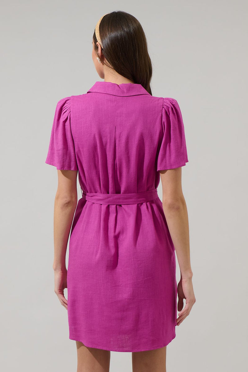nitza linen collared dress