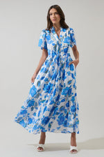 samian floral button down maxi dress