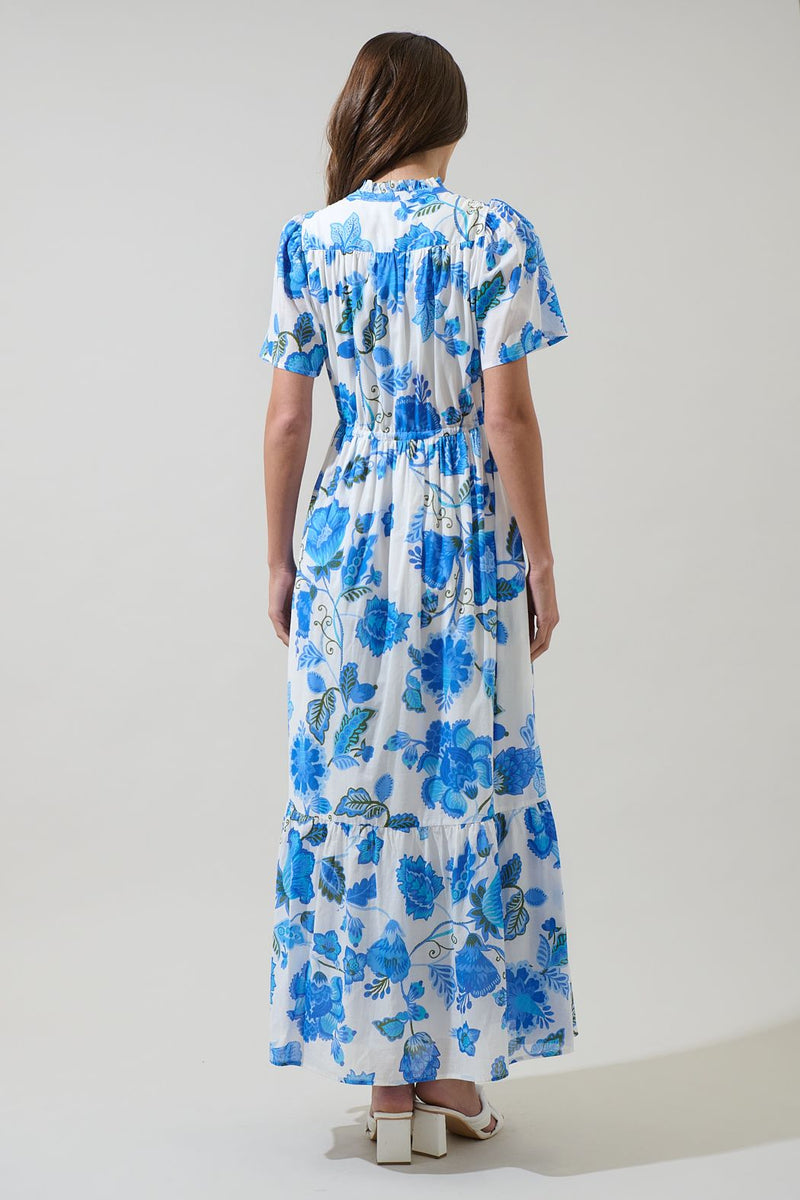 samian floral button down maxi dress