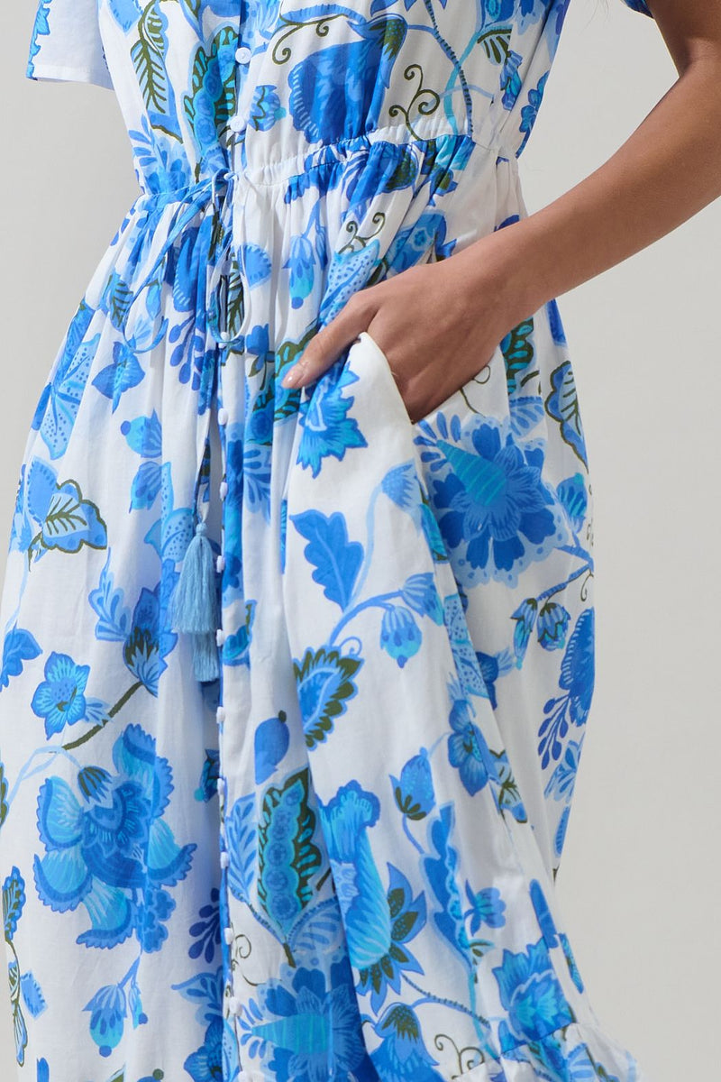 samian floral button down maxi dress