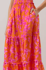 cala floral smocked maxi dress