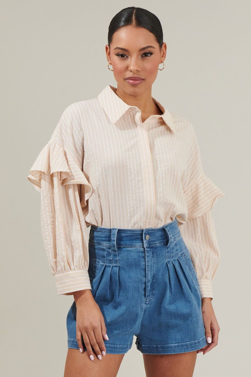 elliott striped button down shirt