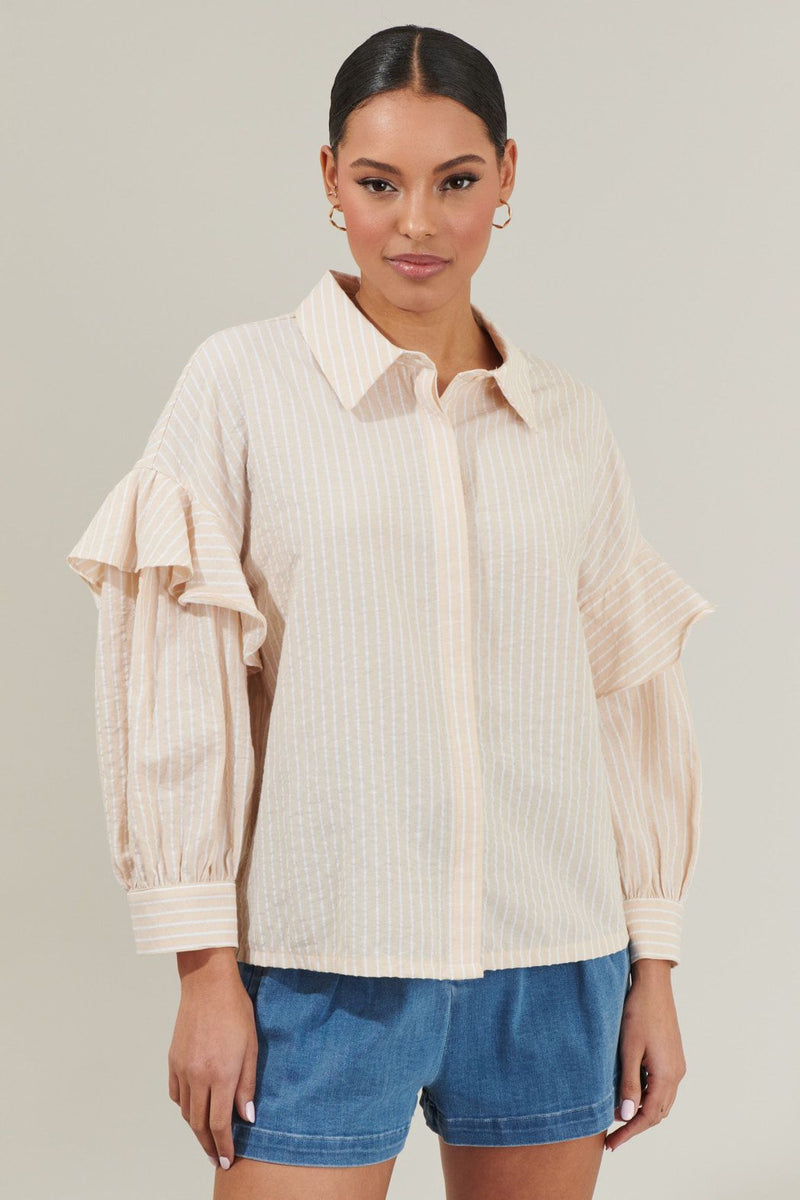 elliott striped button down shirt