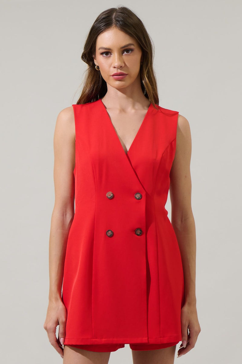 malaga city wrap button romper