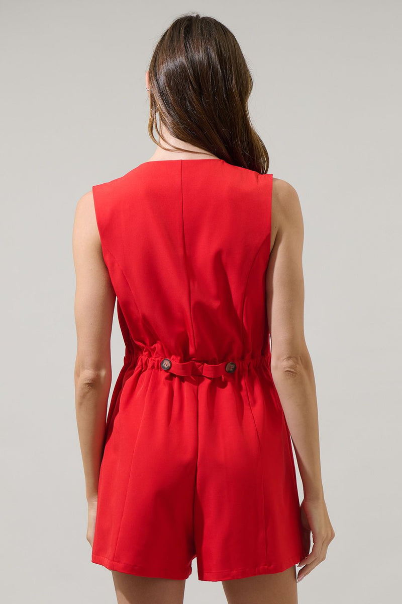 malaga city wrap button romper