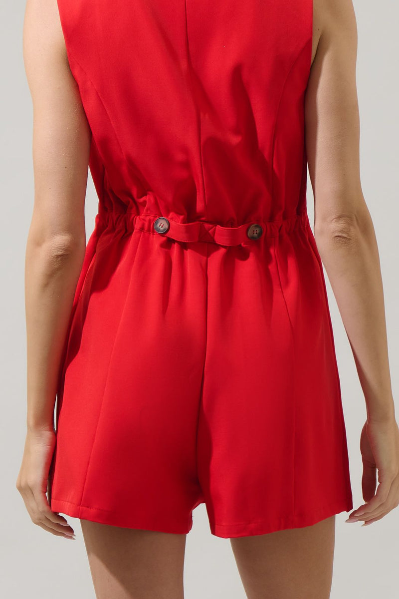 malaga city wrap button romper