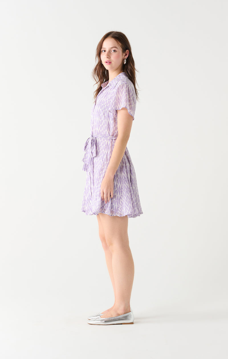 kianna belted mini shirt dress