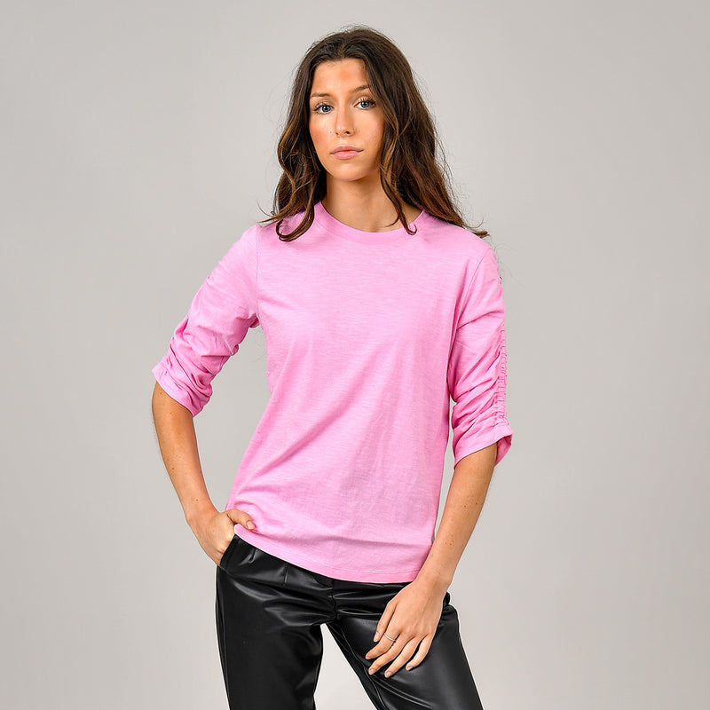 rudie shirred sleeve top- cotton candy