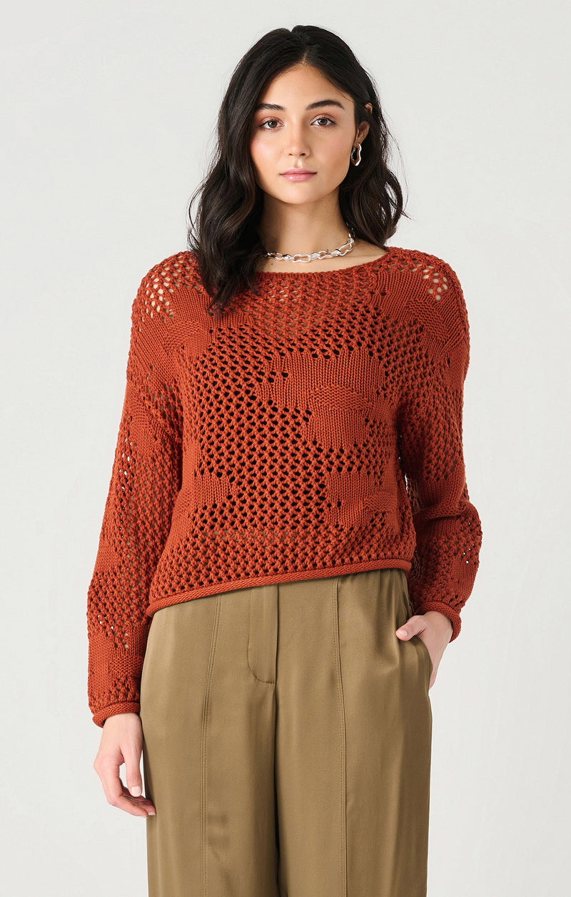 harper floral crochet sweater