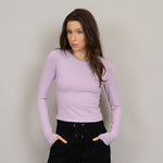 roxi crewneck top- dusty mauve