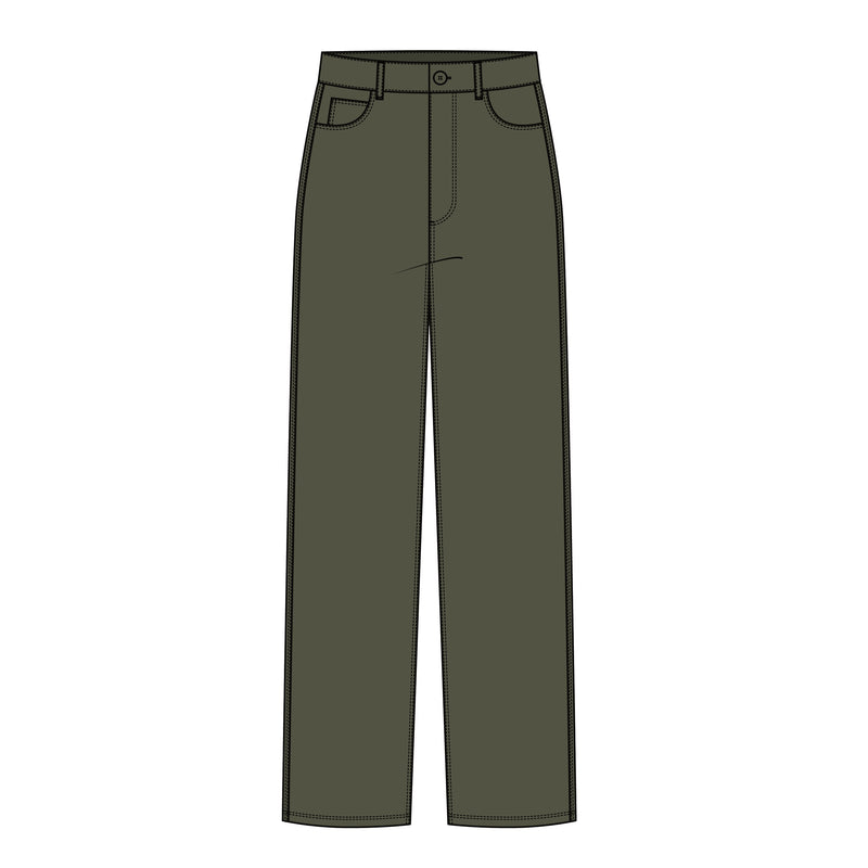 polaris 5 pocket straight leg pant- olive night