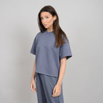 tess soft knit tee- steel