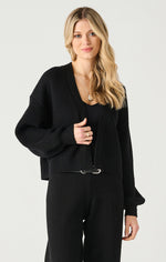 sidney textured open cardigan