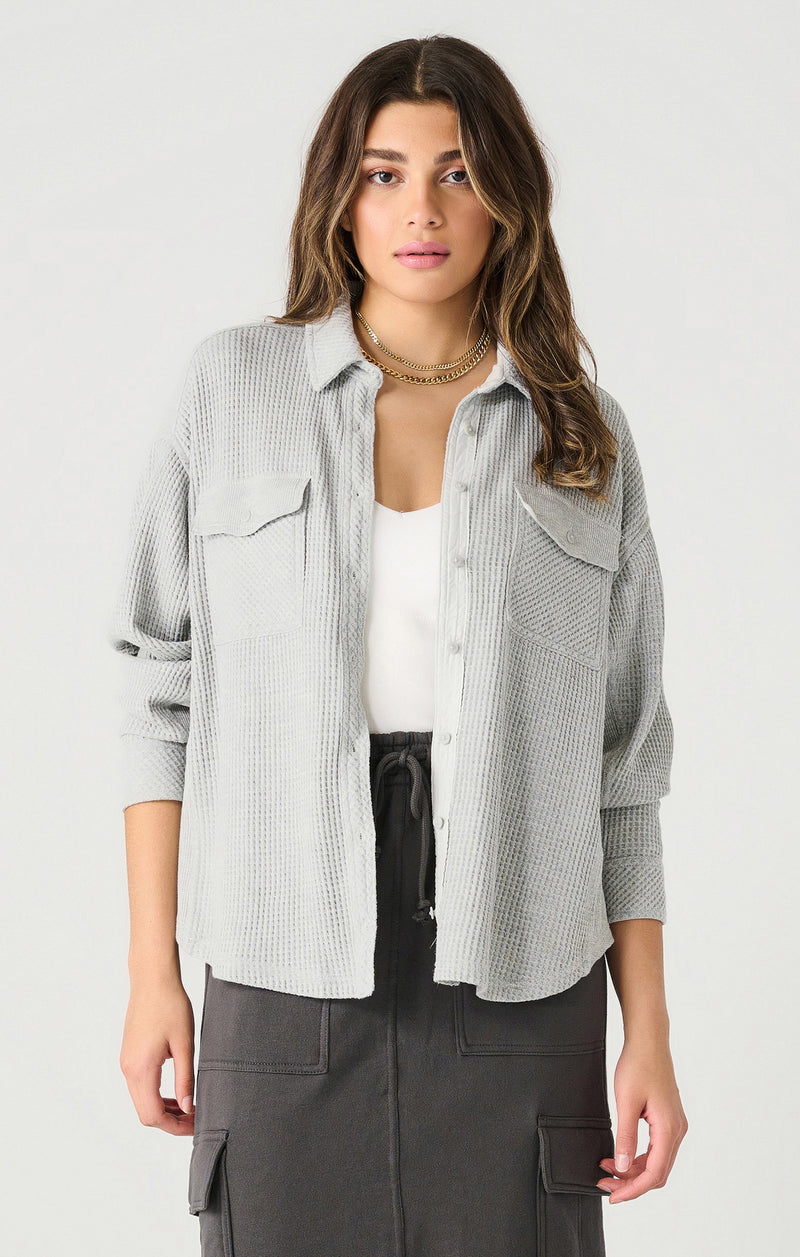 nora thermal knit button sweater